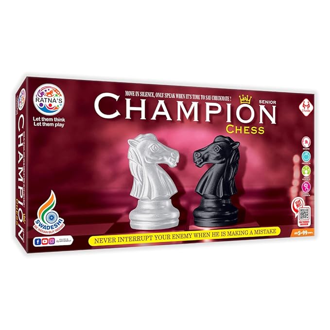 Ratna's Classic Strategy Game- Senior Champion Chess to Develop Strategy Building and Concentration (Big)