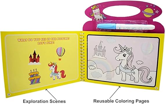 Reusable Magic Water Painting Book with Magic Doodle Pen