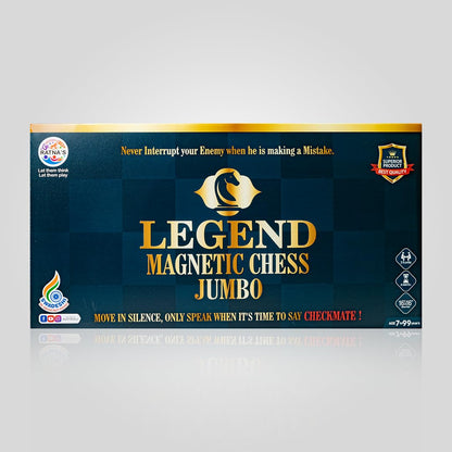 Ratna's Legend Magnetic Chess Jumbo Size Foldable Magnetic Chess Board Set with Magnetic Pieces Having Storage Case for Each Piece, Board Games for Kids and Adults (16.5x16.5 Inches)