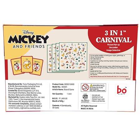 3 in Carnival Board & Card Game Mickey and Friends