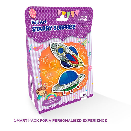 Toykraft Foil Art DIY Kit Pack of 6 Starry Surprise Return Gifts for Kids Age 5–8
