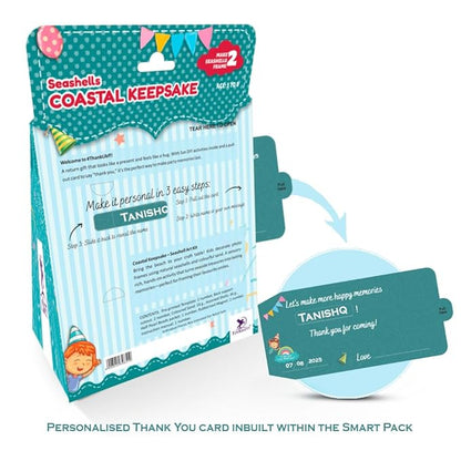 Toykraft Ocean-themed Return Gifts for Kids Birthday Party Bulk, Coastal Keeps Seashell Craft DIY Kit for Kids 5-8 Year, Make 2 Magnetic Photo Frame