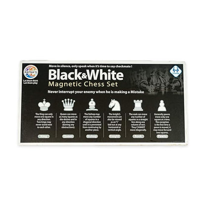 RATNA'S Black & White Magnetic Chess Set for All Ages