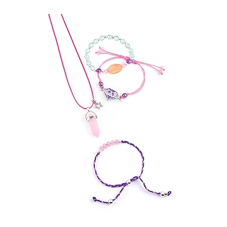 Make It Real Positive Gems Jewelry|Create Charm Bracelets, Pendants, Bacelet|49 Assorted Beads, Includes Play Tray|DIY Playful Charm & Jewelry Kit|Tweens & Girls Arts & Crafts Ages 8+|Made in India