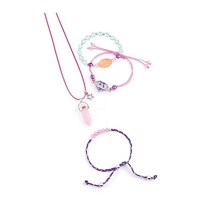 Make It Real Positive Gems Jewelry|Create Charm Bracelets, Pendants, Bacelet|49 Assorted Beads, Includes Play Tray|DIY Playful Charm & Jewelry Kit|Tweens & Girls Arts & Crafts Ages 8+|Made in India