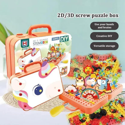 DIY Creative Puzzle Box, 232 Pieces Building Blocks Set, Educational Toy for Ages 3+
