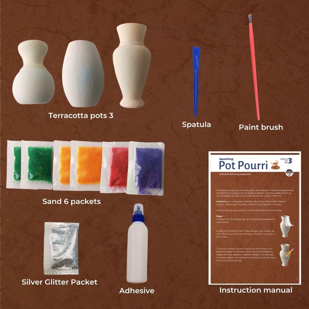TOYKRAFTT Sand Art N Craft Pot Painting, DIY Painting Kit