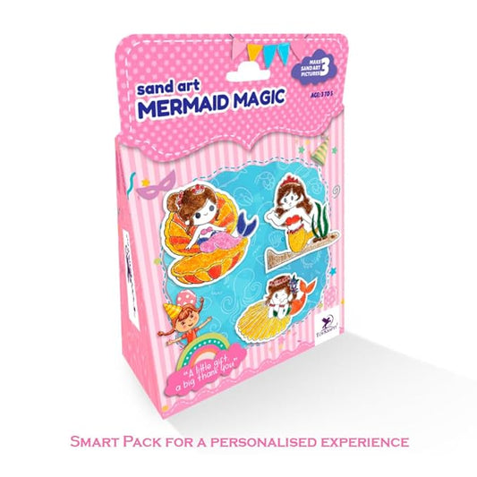 Toykraft Mermaid-themed Return Gifts for Kids Birthday Party Bulk, Mermaid Magic Sand Art DIY Kit for Kids Aged 3 to 5 Year, Make 3 Sand Pictures