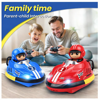 RC Bumper Cars Set for Kids – 2 Player RC Go Kart Battle Dashing Cars, 360° Rotating, Colorful LED Lights & Music, Rechargeable USB 2.4GHz,Racing Toy Ages 3+, Birthday Gift Boys Girls
