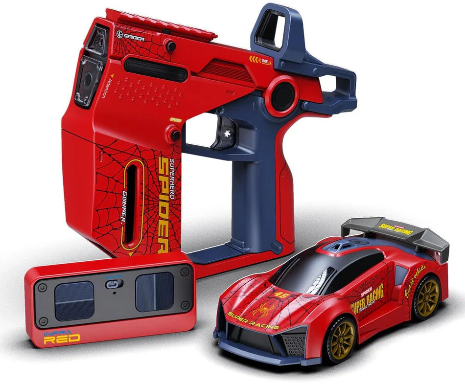 2 Player Infrared Battle RC Car Toy with Dual Remotes, Shoot & Knock Down Racing Game, Time Bound Dodge & Target Action, Interactive Remote Control Cars for Kids Boys & Girls