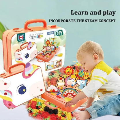 DIY Creative Puzzle Box, 232 Pieces Building Blocks Set, Educational Toy for Ages 3+