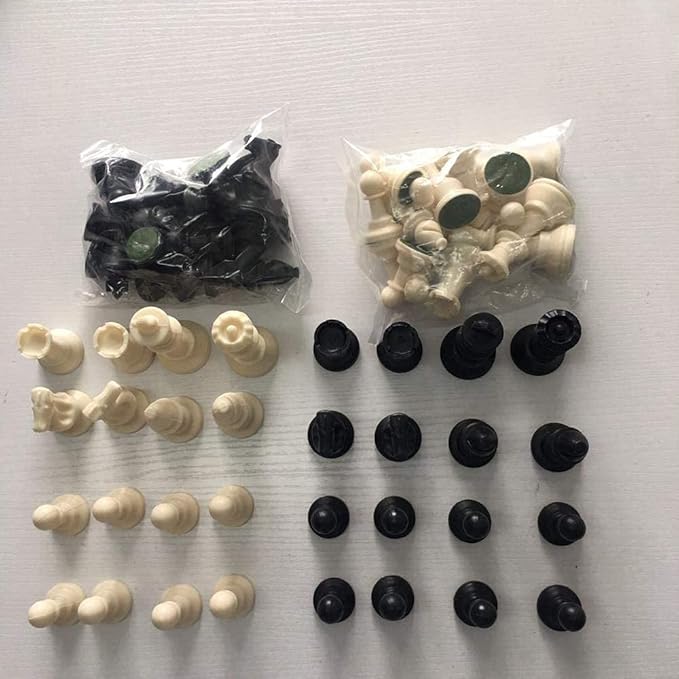 World Champions Chess Set With Rollable Matt BoardBlack and White Tournament Chess Set Professional Chess Vinyl Game with Solid Plastic Pieces Set for Professional Chess Players - Black and White