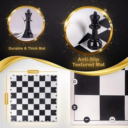 Ratna's Tournament Chess Set Senior 17" x 17" Rollable Matt Board for Mind challengers. Develops Concentration and Attention Span Building