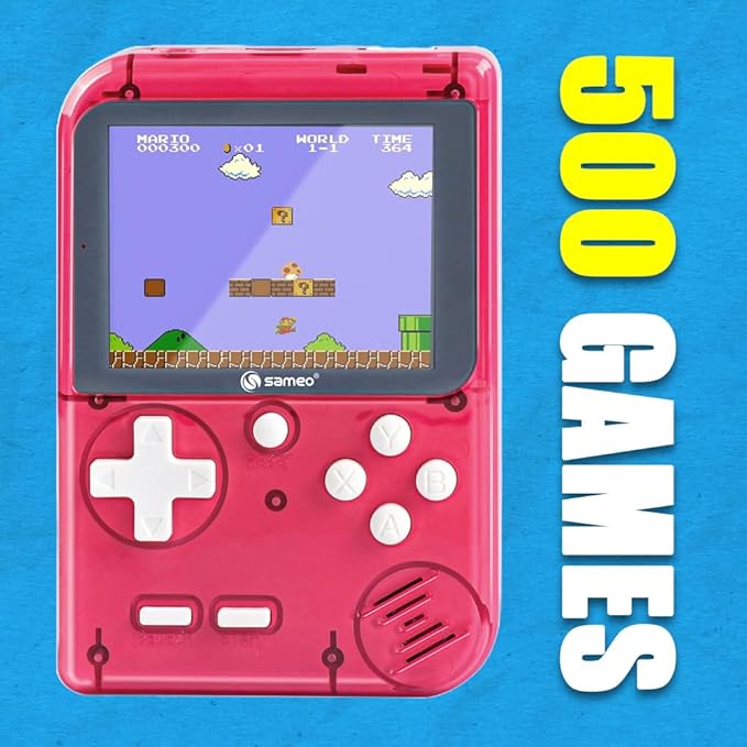 Sameo Handheld Video Game Console, Dreamboy Retro Mini Game with 500 Classic Retro Game TV Compatible for Kids, Rechargeable 8 Bit Classic