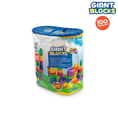 RATNA'S Giant Blocks Big Building Bag with Big Building Blocks, Building Toys for Toddlers (100 Pieces)
