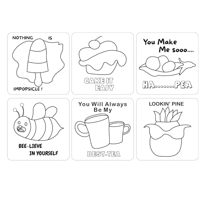 Toykraft Magnetic Giggles Tile Art DIY Kit for Kids 5-8 Year, Colour & Create 6 Fridge Magnets