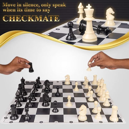Ratna's Tournament Chess Set Senior 17" x 17" Rollable Matt Board for Mind challengers. Develops Concentration and Attention Span Building
