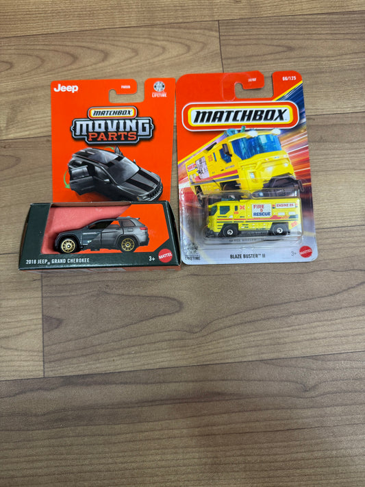 2018 JEEP GRAND CHEROKEE- FWD28_MOVING PARTS MATCHBOX AND BLAZE BUSTER II (MATCHBOX CAR)