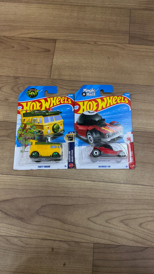 PARTY WAGON and DECIDELY GO- SINGLE HOTWHEELS