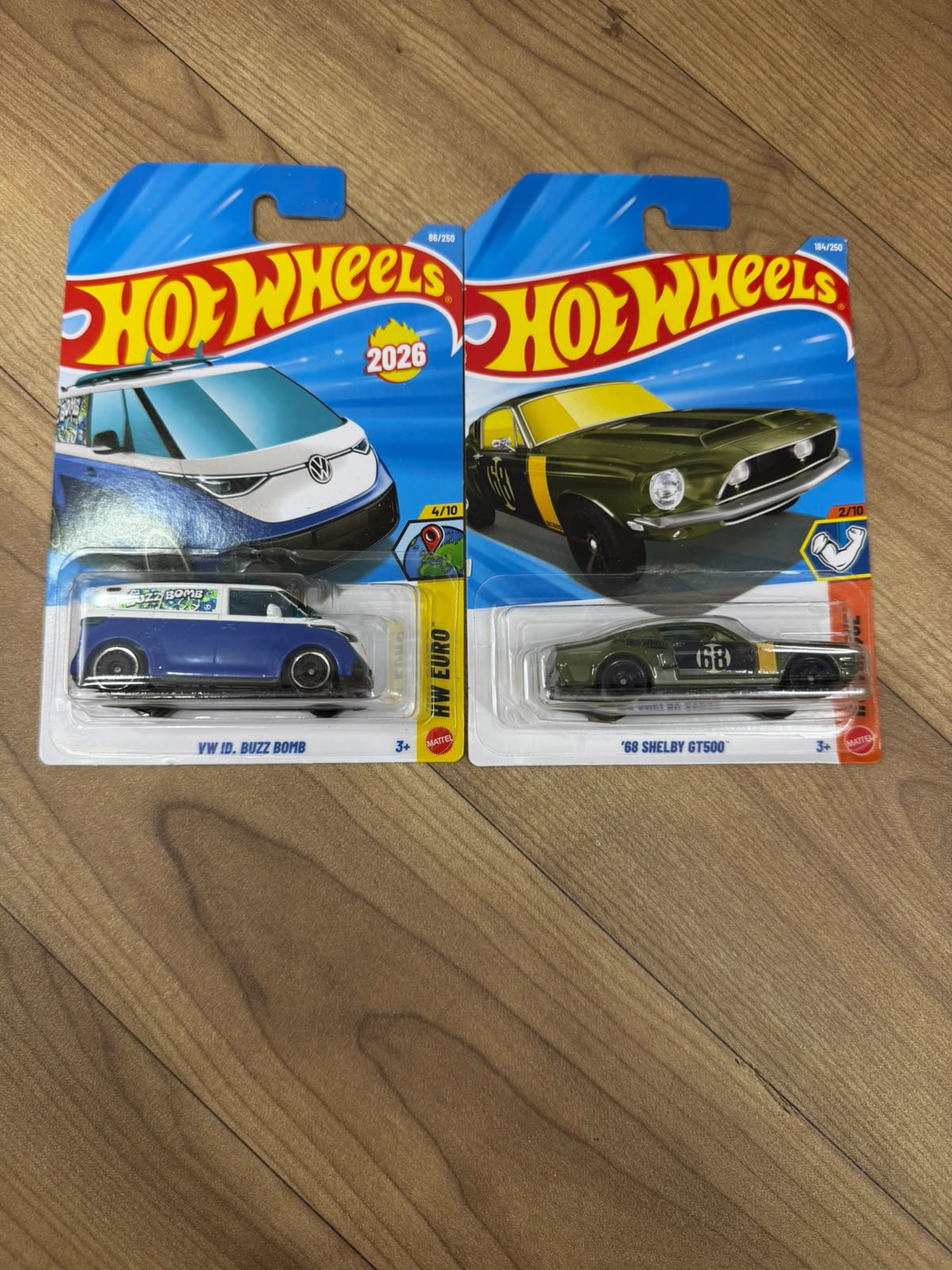 SINGLE HOT WHEELS CAR 68 SHELBY GT500 AND VW ID BUZZ BOMB