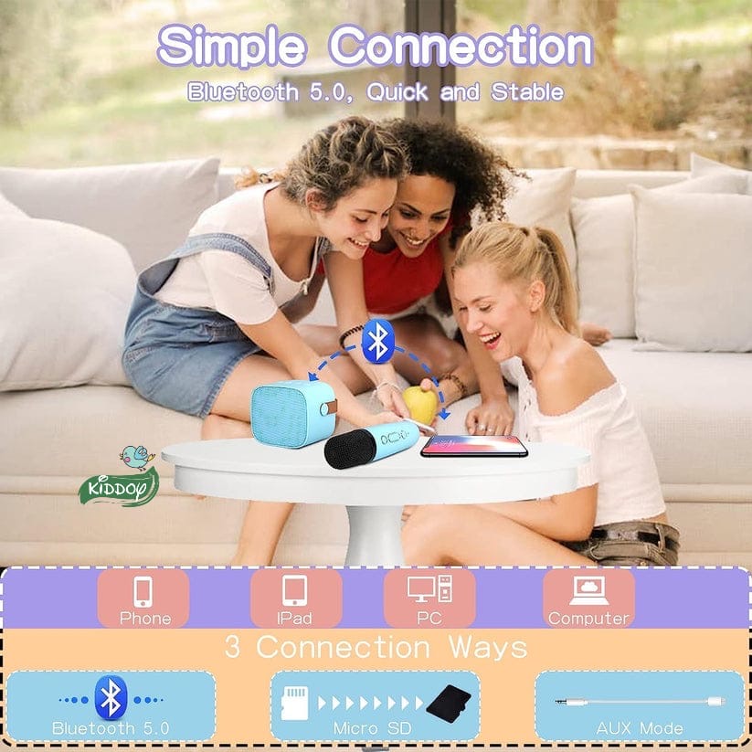 Portable Bluetooth Speaker with Wireless Microphone