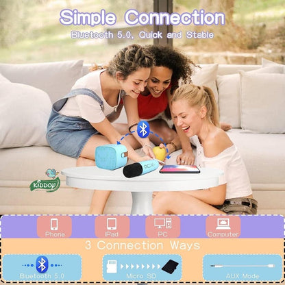 Portable Bluetooth Speaker with Wireless Microphone