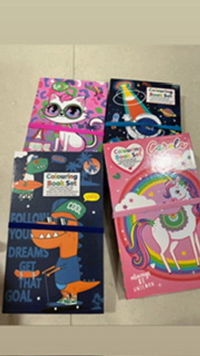 Coloring Book Set for Kids with 2 in1 8 Color Pencils for Scratch & Coloring Art