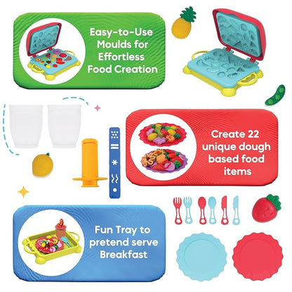 Fundough Funskool Breakfast Set, Play Set for Kid, 6 Colorful Tubs of 50g Each (300g Total), Learning, Fun & Engaging Activity, Multicolour, Gift Set for Kids, Age 3+ Years