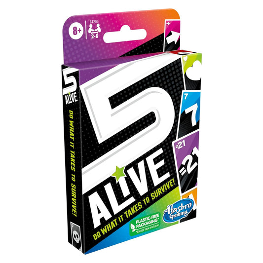 Hasbro Gaming 5 Alive Card Game, Fast-Paced Kids Game, Easy to Learn, Fun Family Game for Ages 8 and Up, Card Game for 2 to 6 Players, Multicolor