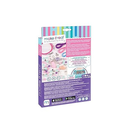 Make It Real Positive Gems Jewelry|Create Charm Bracelets, Pendants, Bacelet|49 Assorted Beads, Includes Play Tray|DIY Playful Charm & Jewelry Kit|Tweens & Girls Arts & Crafts Ages 8+|Made in India