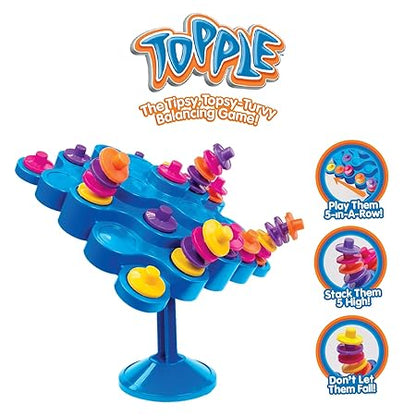 Funskool Topple, Strategy Game, Board Game for kids, Adults, Families, Educational, Fun, 2 to 4 Players,