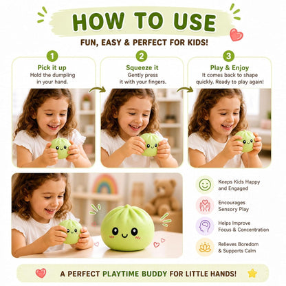 Dumpling Squishy Ball Dumpling Squishy Mystery Box, Cute Big Dumpling Stress Ball, Soft Squeeze Fidget Sensory Toy for Adults & Kids, Anxiety Relief Stress Relief Toy, Fun Desk Toy Gift
