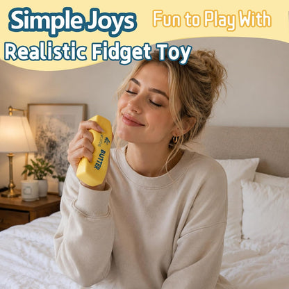 Butter Squishy Toy, Soft Slow Rising Squeeze Butter Squishy, Realistic Texture Sensory Play Toy, Fun Desk Toy for Kids, Teens & Adults (Small)