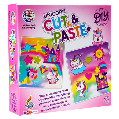 RATNA'S Unicorn Cut & Paste Art & Craft DIY Kit Preschool Activity for Kids & Toddllers