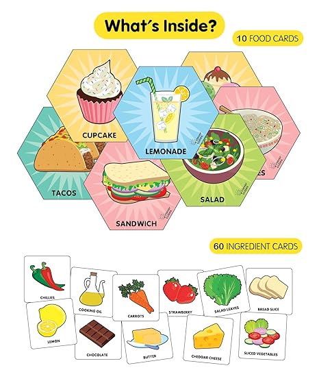 Clever Cubes Food Whiz, Activity Games, Fun Learning Games for Kids, Perfect for Gifts, Multicolour