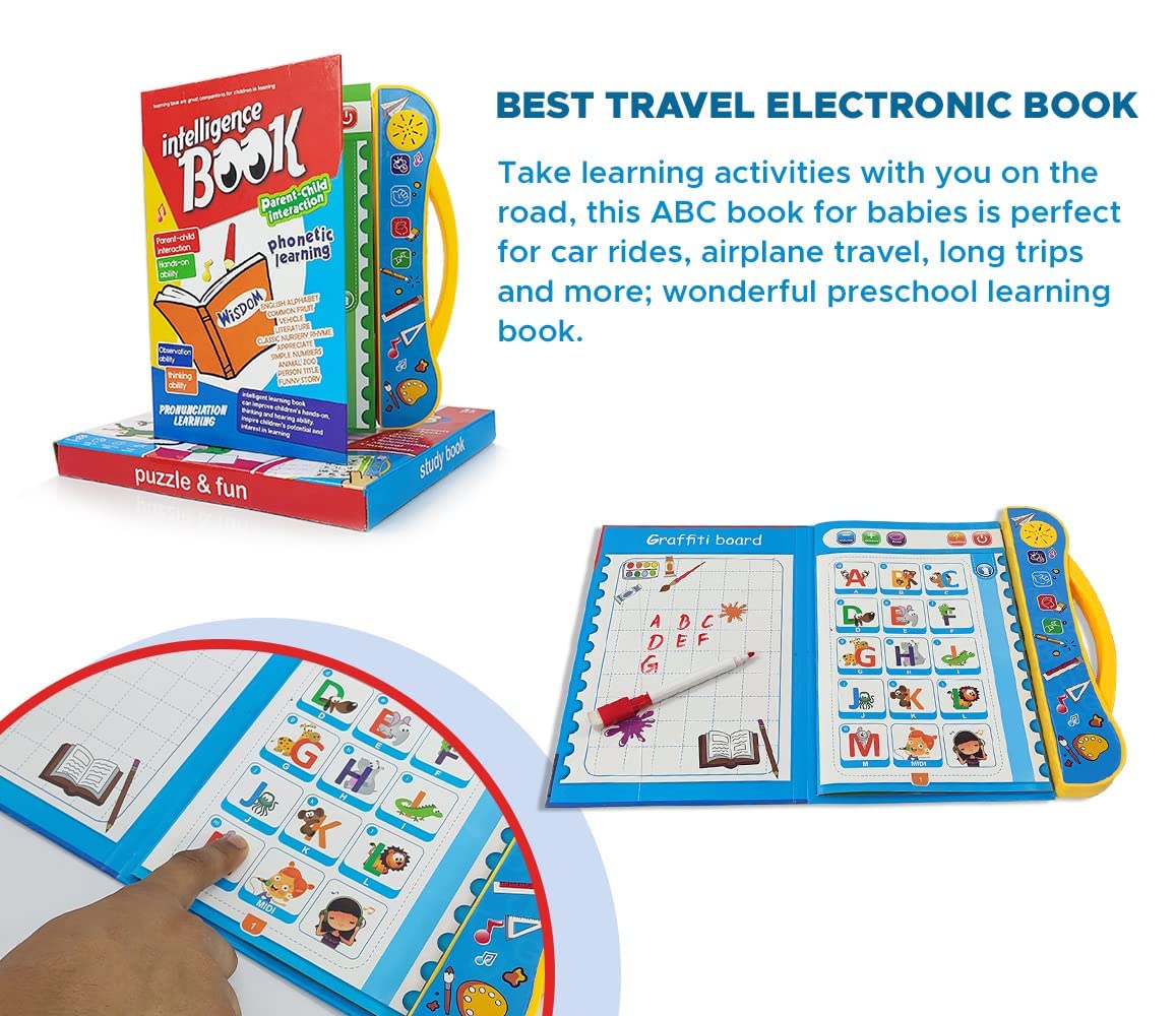 Interactive Sound Book for Kids (Ages 2–7) – Learn Alphabets, Numbers, Shapes & Phonics | Educational Talking Book with Music & Touch Features | Multicolor Learning Toy for Toddlers