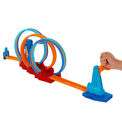 Hot Wheels Track Set, Ultra Hots Loop Madness with 3 Loops and 1 Hot Wheels Car in 1:64 Scale, Connects to Other Sets, Collapses for Easy Toy Storage