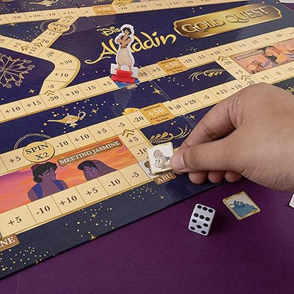 Disney's Aladdin, All Ages Gold Quest Borad Game | Earn Gold As You Dive Into The Enchanting World Inspired by Agrabah, Where Treasures Await The Brave