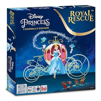 Disney Princess Cinderella Edition Royal Rescue Board Game | Roll The Die: Fun Board Game with Cards and Riddles and for Kids