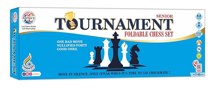 Ratna's Tournament Chess Set Senior 17" x 17" Rollable Matt Board for Mind challengers. Develops Concentration and Attention Span Building