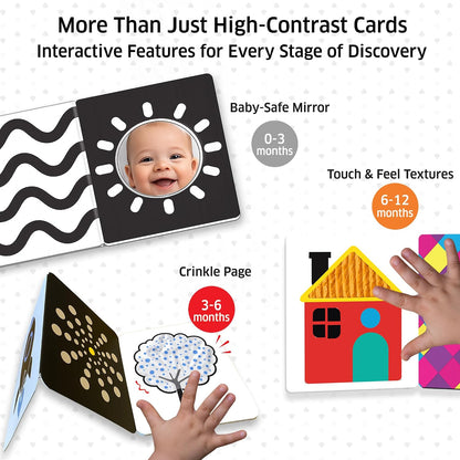 Chalk & Chuckles High Contrast Sensory Flash Cards for Babies 0-12 Months