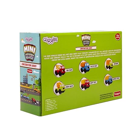 Funskool Giggles - Mini Vehicles-Construction Series Gift Pack of 6