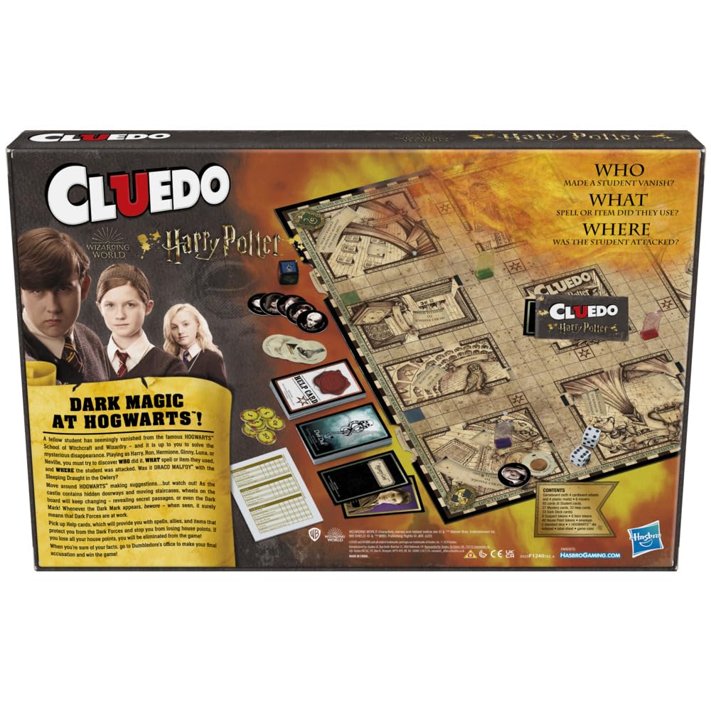 Clue Harry Potter Edition Board Game, Family Mystery Games for Kids, Teens, Adults, 8+