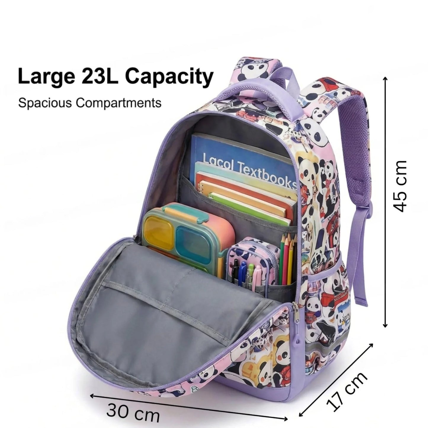 Adorable Panda Large Capacity Kids School Bag