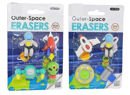 Global Astronaut Outer Space Solar Pattern Erasers- 1 Pack