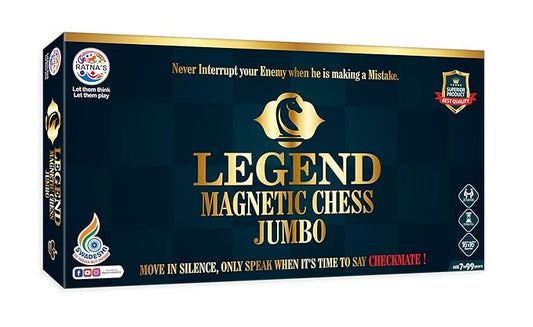 Ratna's Legend Magnetic Chess Jumbo Size Foldable Magnetic Chess Board Set with Magnetic Pieces Having Storage Case for Each Piece, Board Games for Kids and Adults (16.5x16.5 Inches)