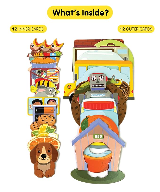 Clever Cubes Happy FIT | 2 Piece Puzzle (Set of 12) | Games for Kids 2 3 4 Years | Memory and Motor Skills | Birthday and Return Gifts | Educational Activity Games | Early Learning | Preschool Toy