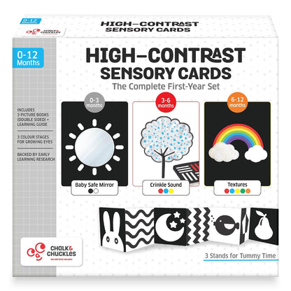Chalk & Chuckles High Contrast Sensory Flash Cards for Babies 0-12 Months