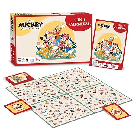 3 in Carnival Board & Card Game Mickey and Friends