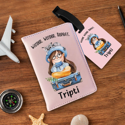 Personalized Passport and bag tag combo